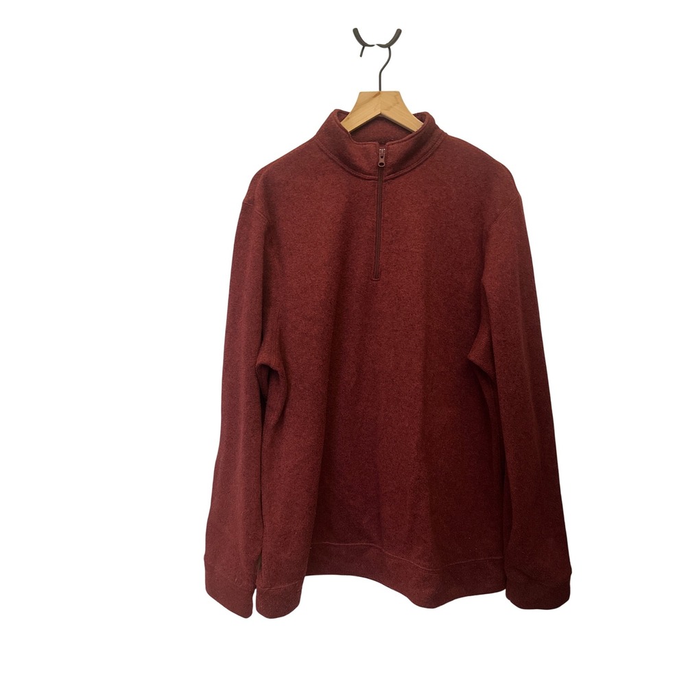 Old Navy Mens‎ XXL Pullover 1/4 Zip Mock Neck Sweatshirt Burgundy Red